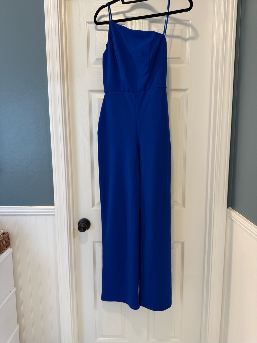Cobalt Spaghetti-Strap Wide-Leg Jumpsuit